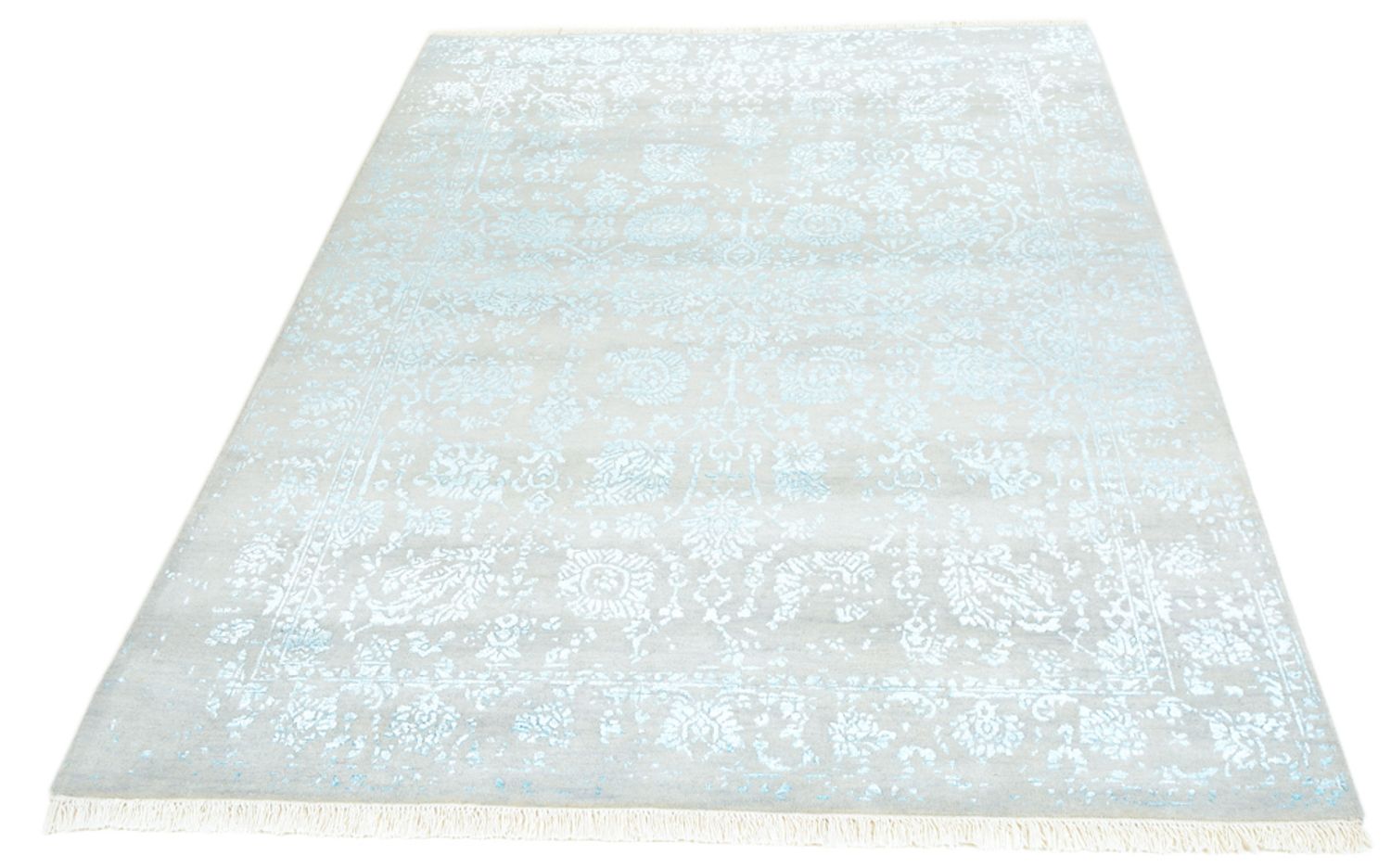 Tapis design - 202 x 155 cm - gris clair