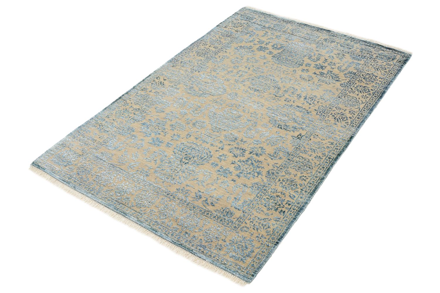 Tapis design - 151 x 106 cm - bleu clair