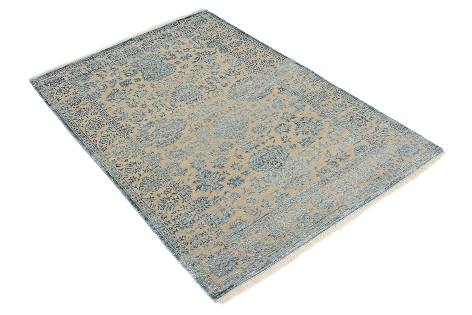 Tapis design - 151 x 106 cm - bleu clair