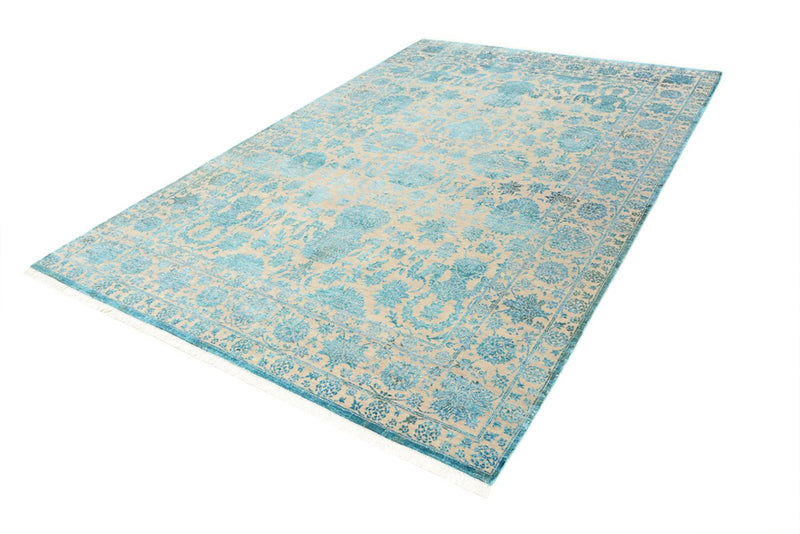 Tapis design - 301 x 203 cm - bleu clair