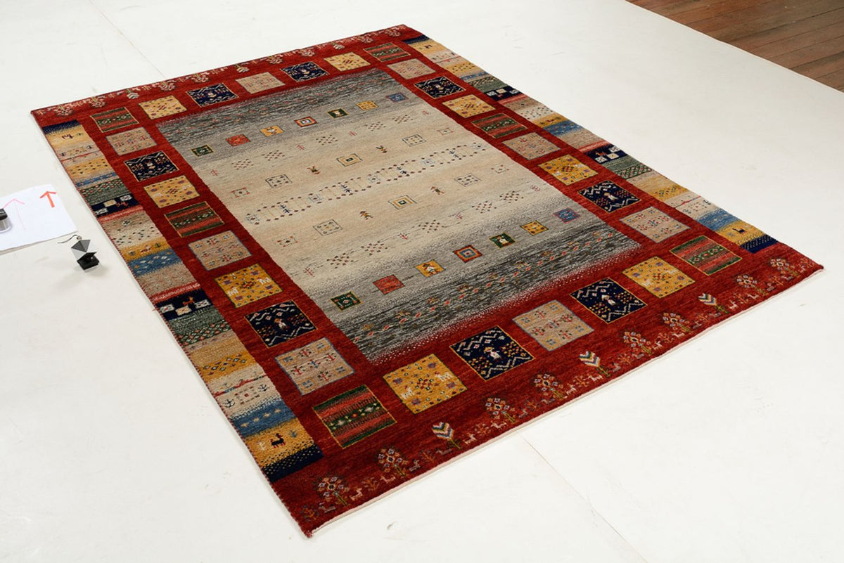 Tapis Gabbeh - Loribaft Indus - 204 x 150 cm - multicolore