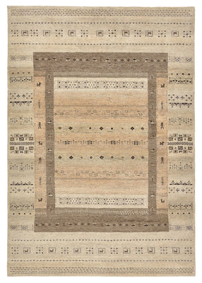 Tapis Gabbeh - Loribaft Indus - 203 x 146 cm - beige foncé
