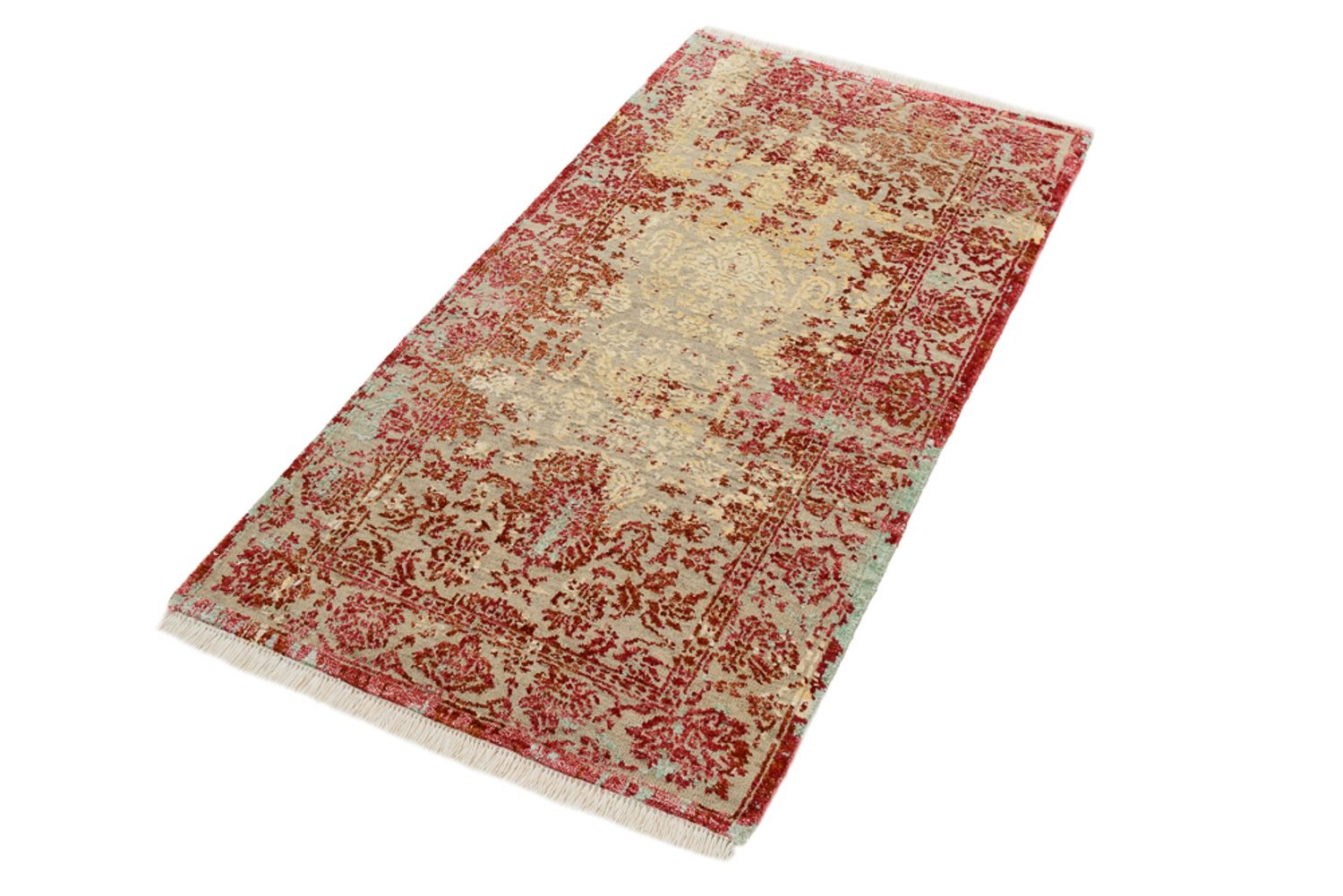 Tapis design - 134 x 71 cm - rouge clair