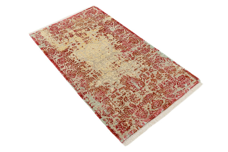 Tapis design - 134 x 71 cm - rouge clair
