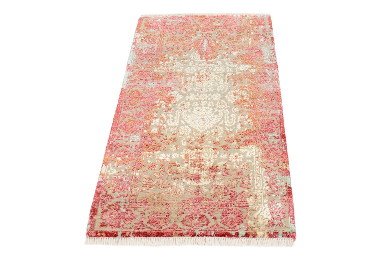 Tapis design - 134 x 71 cm - rouge clair