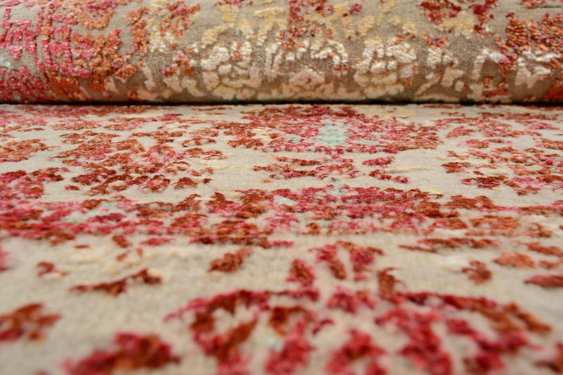 Tapis design - 134 x 71 cm - rouge clair