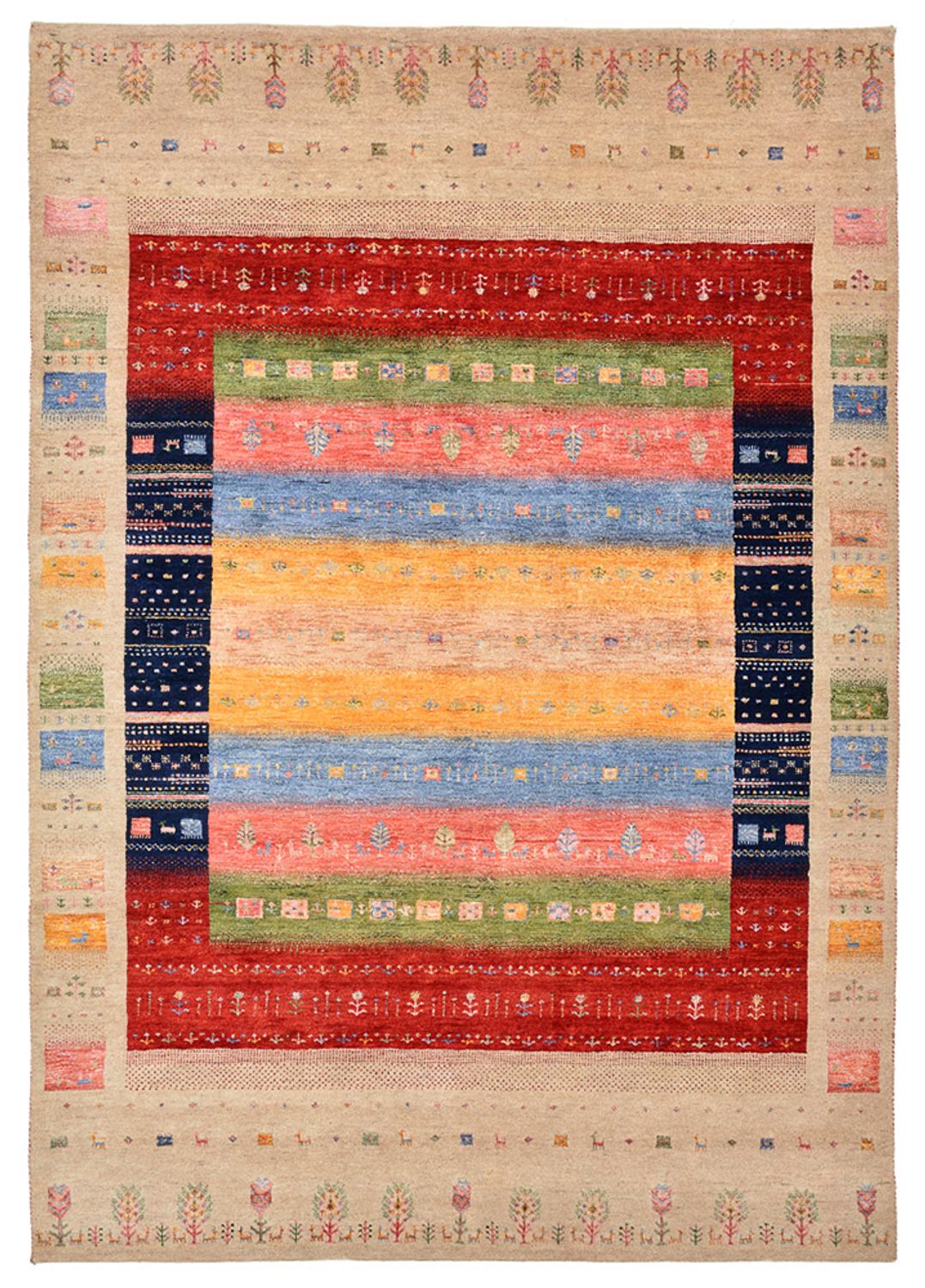 Tapis Gabbeh - Loribaft Indus - 244 x 173 cm - multicolore