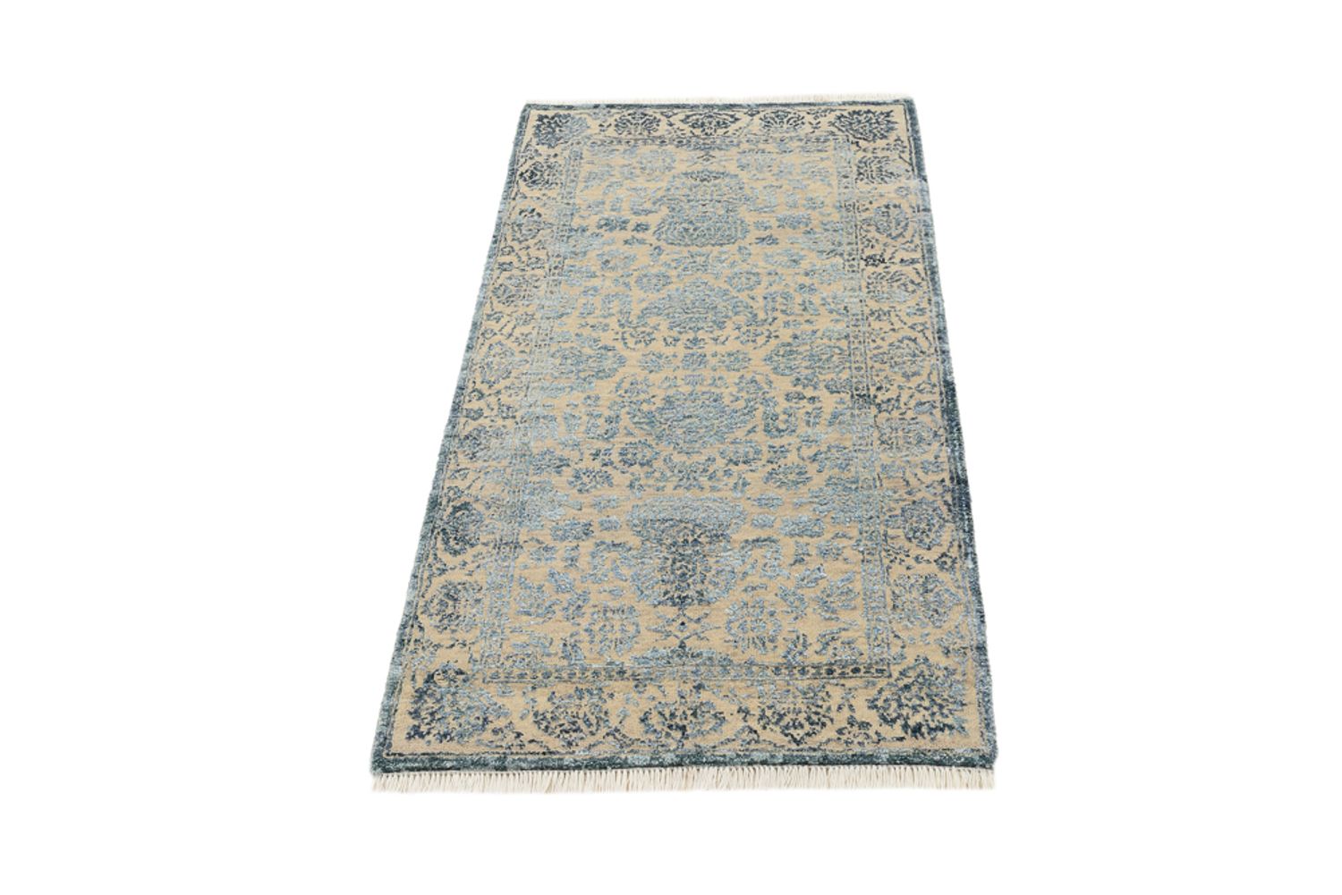 Tapis design - 134 x 70 cm - gris clair