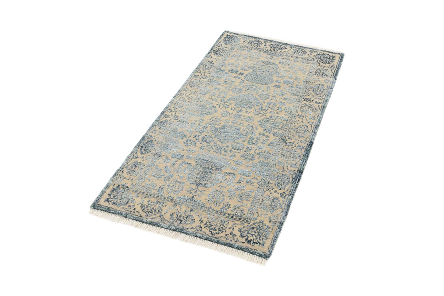 Tapis design - 134 x 70 cm - gris clair