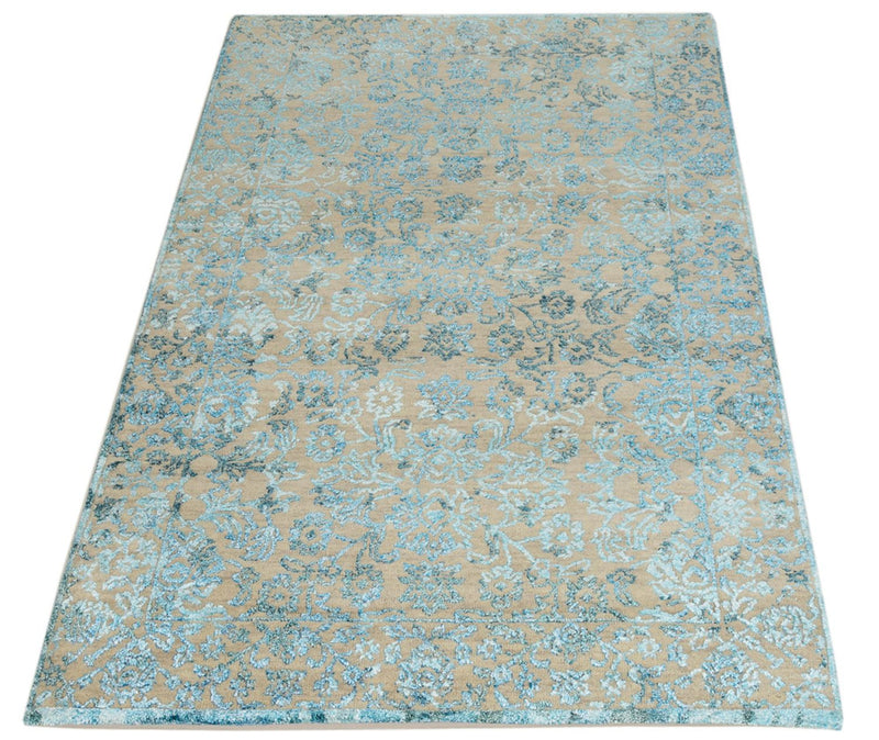 Tapis design - 150 x 95 cm - bleu clair