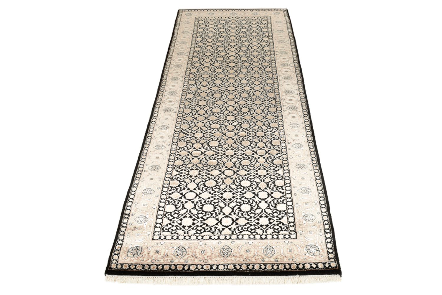 Tapis de couloir Tapis oriental - Bidjar - Indus - 241 x 84 cm - beige foncé