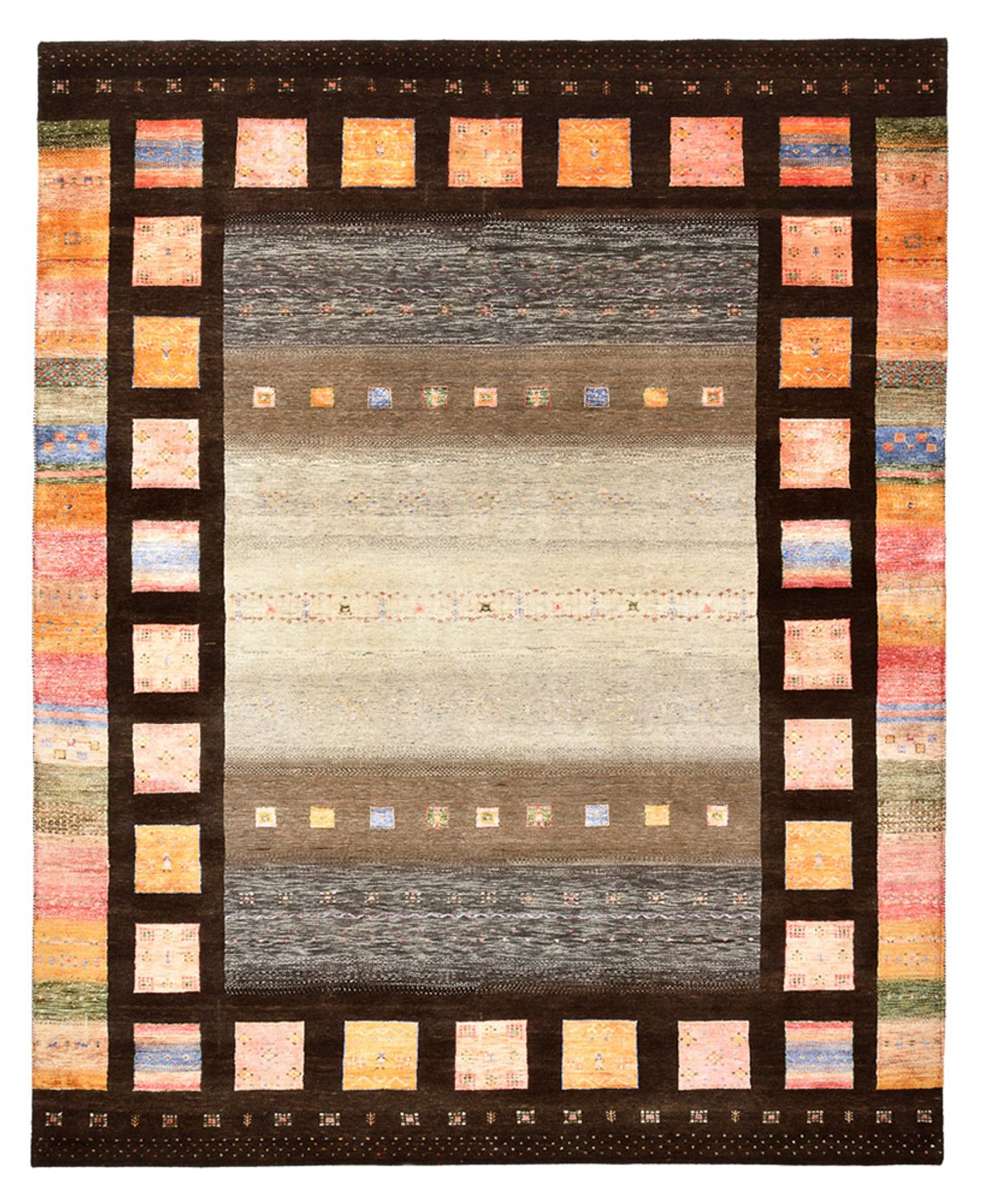 Tapis Gabbeh - Loribaft Indus - 307 x 250 cm - multicolore