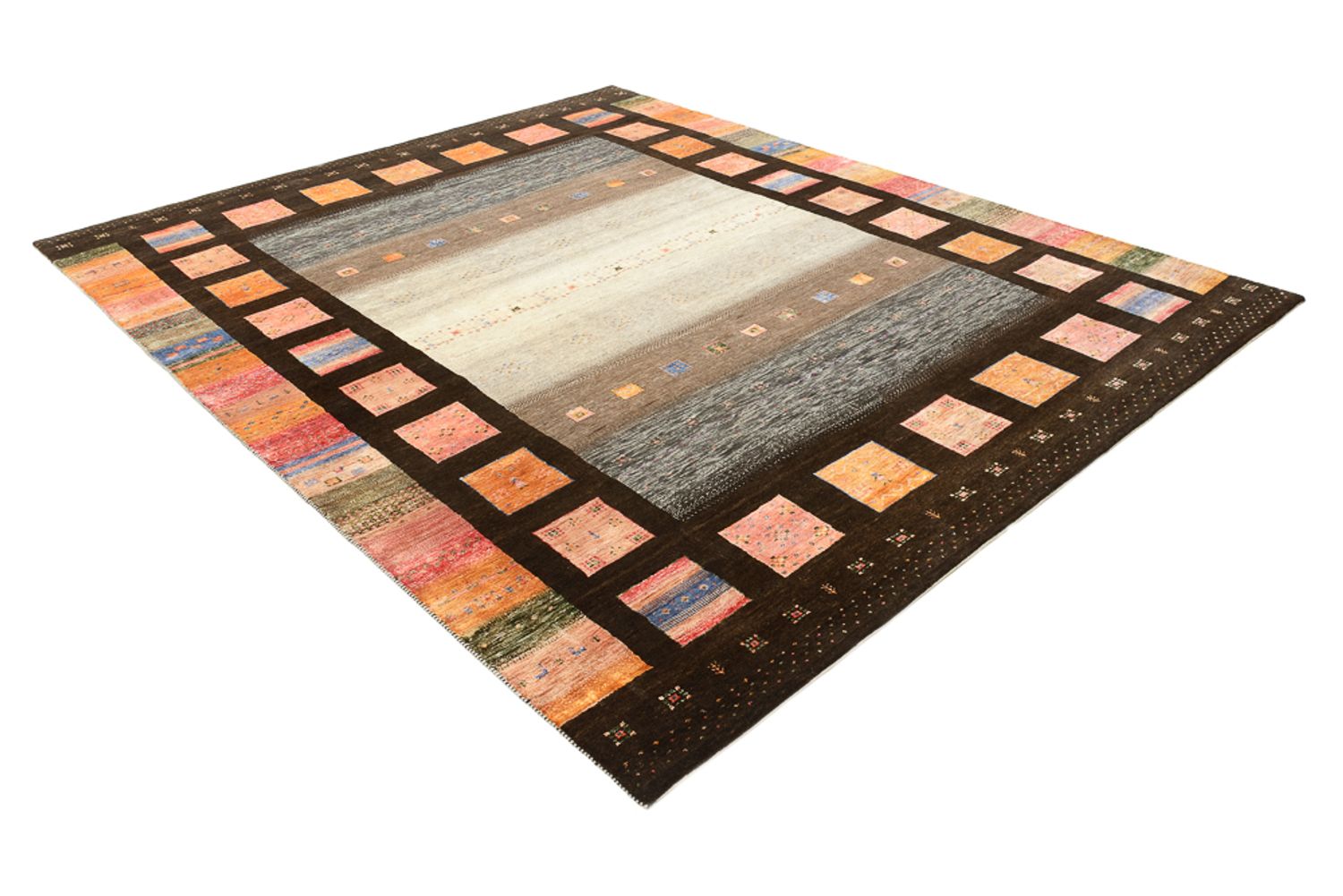Tapis Gabbeh - Loribaft Indus - 307 x 250 cm - multicolore