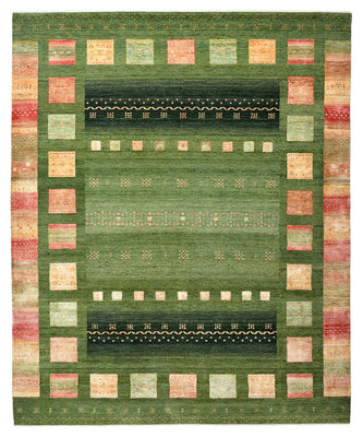 Tapis Gabbeh - Loribaft Indus - 302 x 248 cm - vert