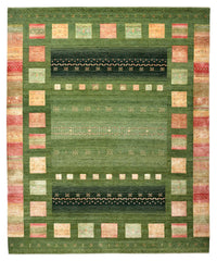 Tapis Gabbeh - Loribaft Indus - 302 x 248 cm - vert
