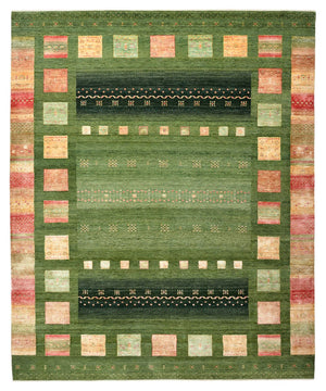 Tapis Gabbeh - Loribaft Indus - 302 x 248 cm - vert