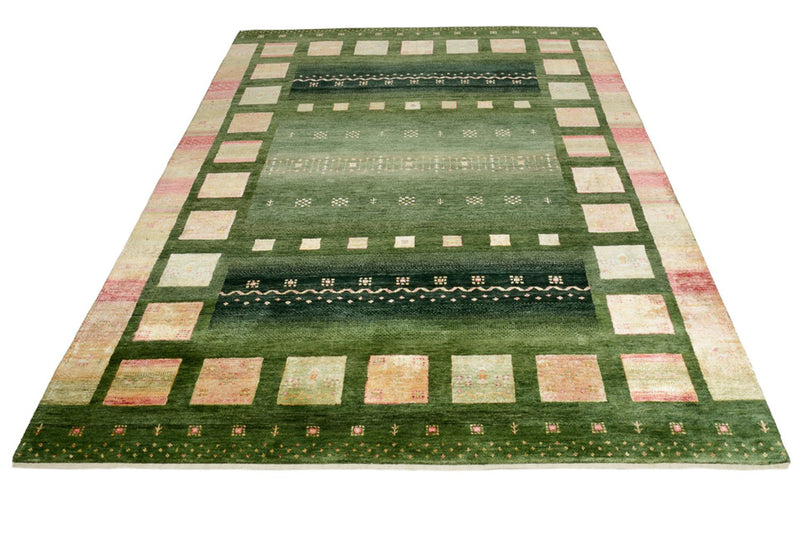 Tapis Gabbeh - Loribaft Indus - 245 x 178 cm - vert