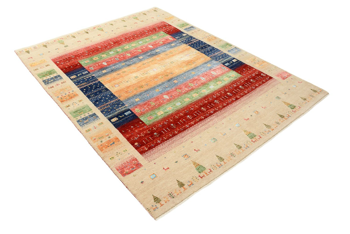 Tapis Gabbeh - Loribaft Indus - 207 x 156 cm - multicolore