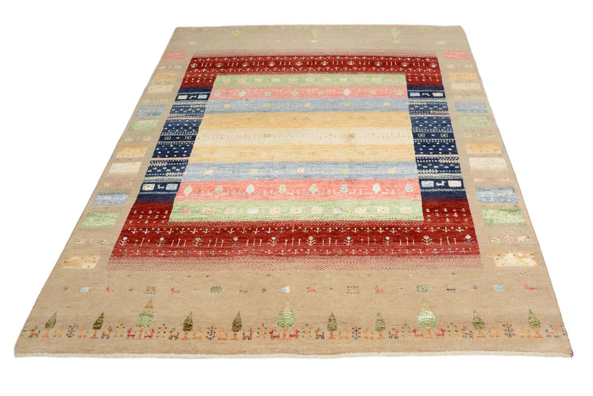 Tapis Gabbeh - Loribaft Indus - 207 x 156 cm - multicolore