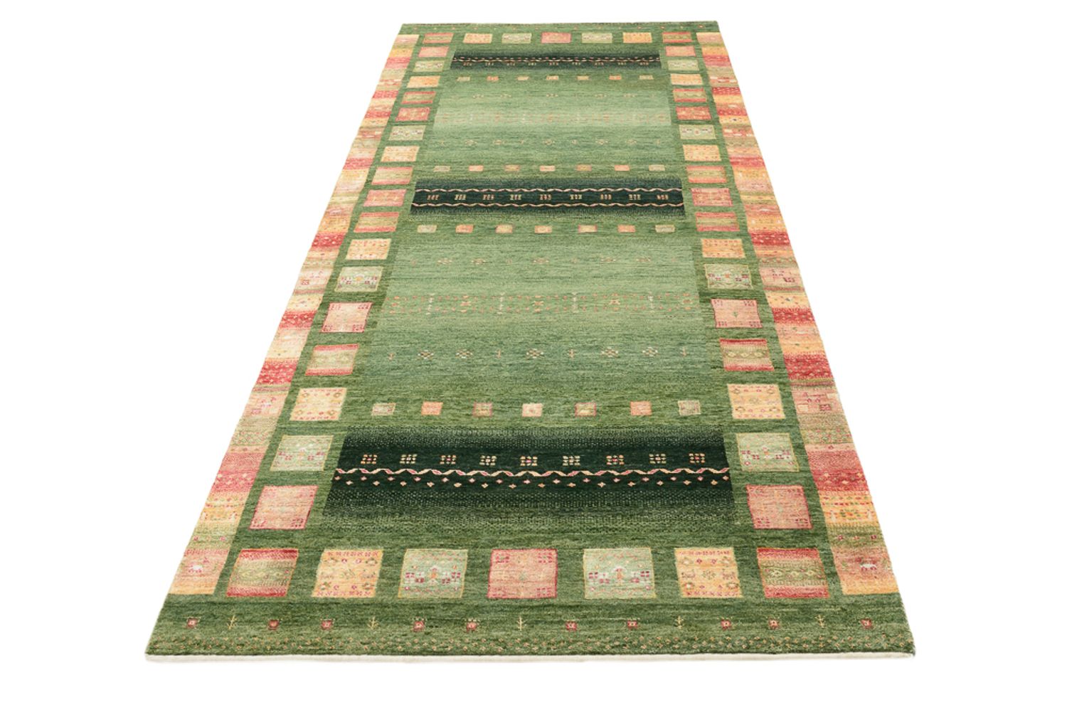 Tapis de couloir Tapis Gabbeh - Loribaft Indus - 301 x 129 cm - multicolore