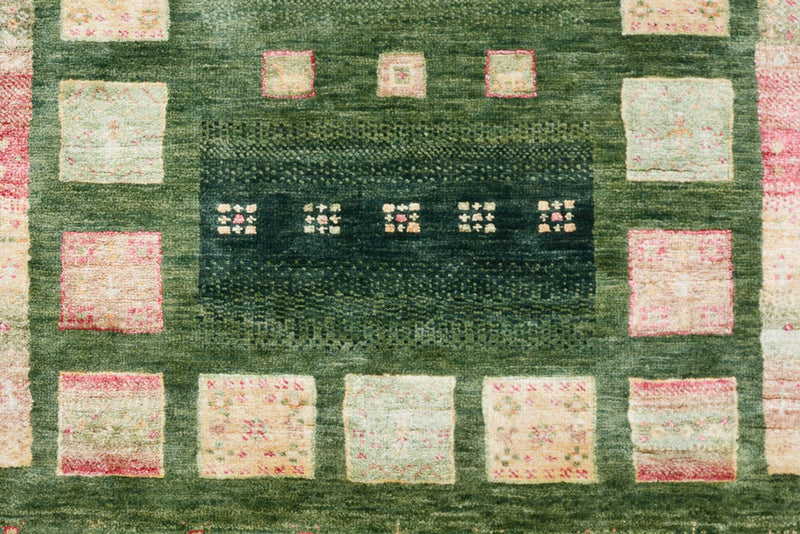 Tapis de couloir Tapis Gabbeh - Loribaft Indus - 296 x 82 cm - vert