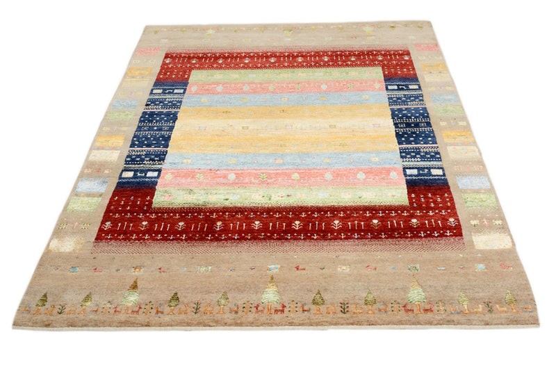 Tapis Gabbeh - Loribaft Indus - 198 x 154 cm - multicolore