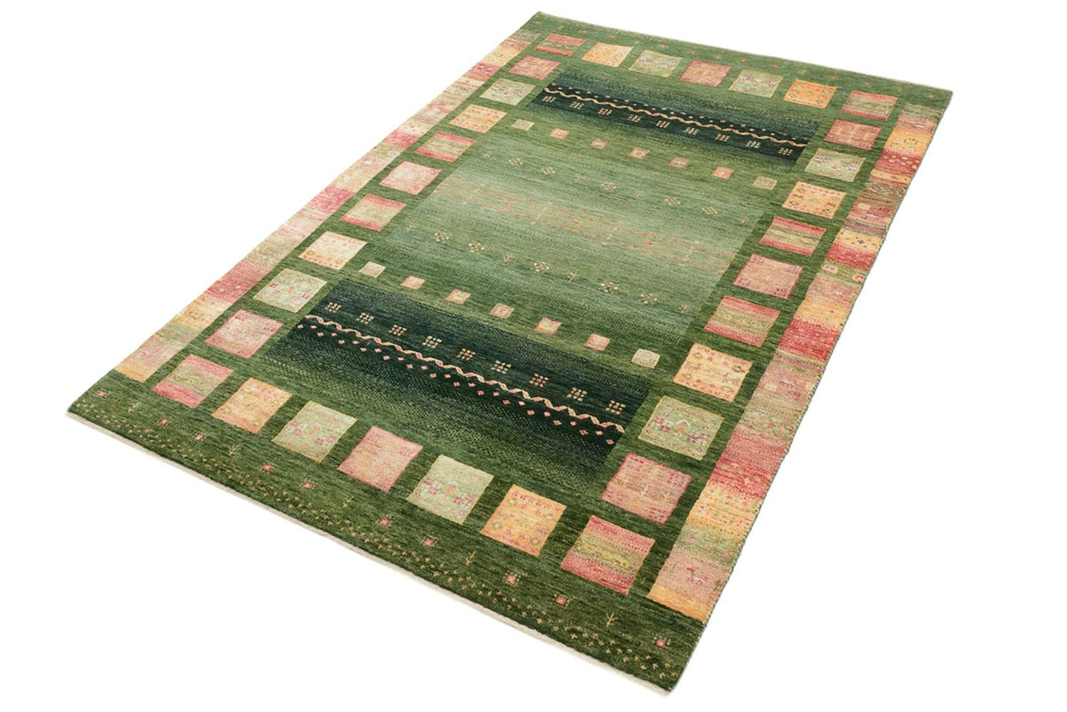 Tapis Gabbeh - Loribaft Indus - 183 x 127 cm - vert