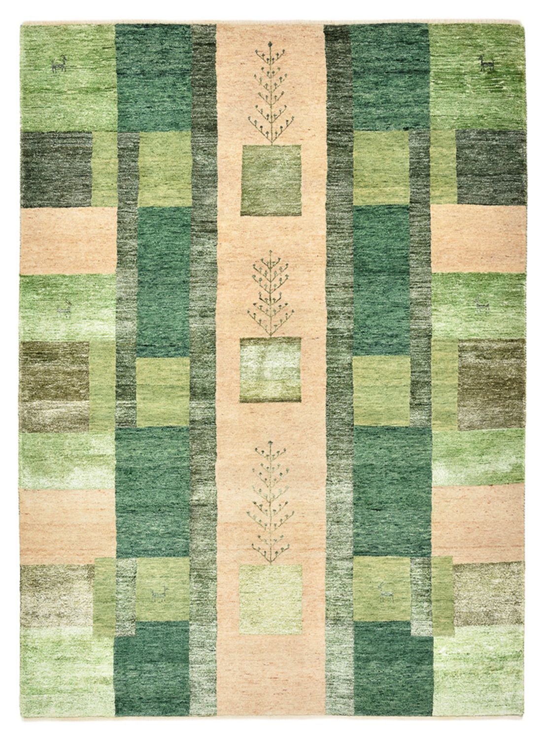 Tapis Gabbeh - Loribaft Indus - 204 x 150 cm - vert