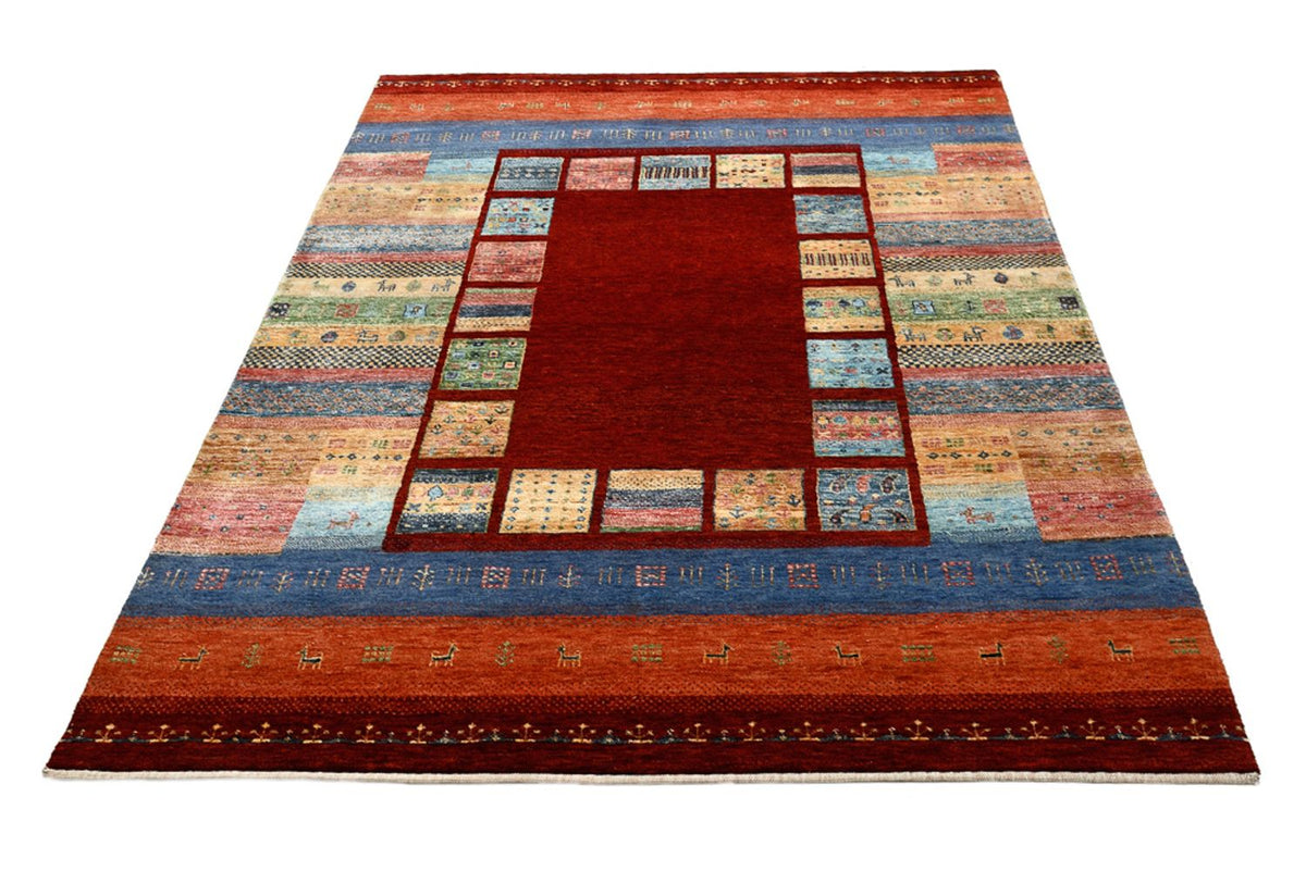 Tapis Gabbeh - Loribaft Indus - 201 x 155 cm - rouge