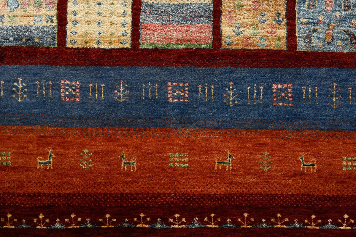 Tapis Gabbeh - Loribaft Indus - 201 x 155 cm - rouge