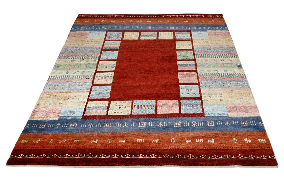 Tapis Gabbeh - Loribaft Indus - 201 x 155 cm - rouge