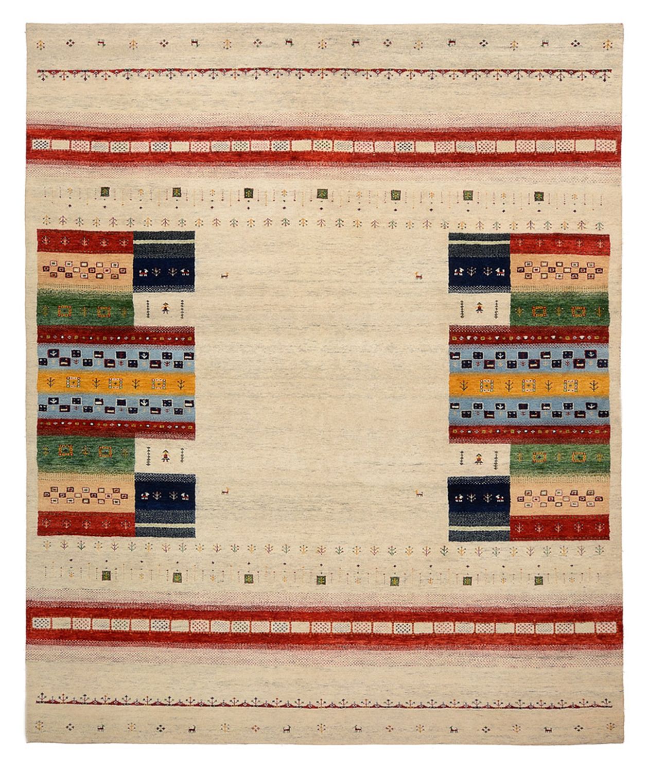 Tapis Gabbeh - Loribaft Indus - 298 x 249 cm - beige clair