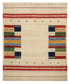 Tapis Gabbeh - Loribaft Indus - 298 x 249 cm - beige clair