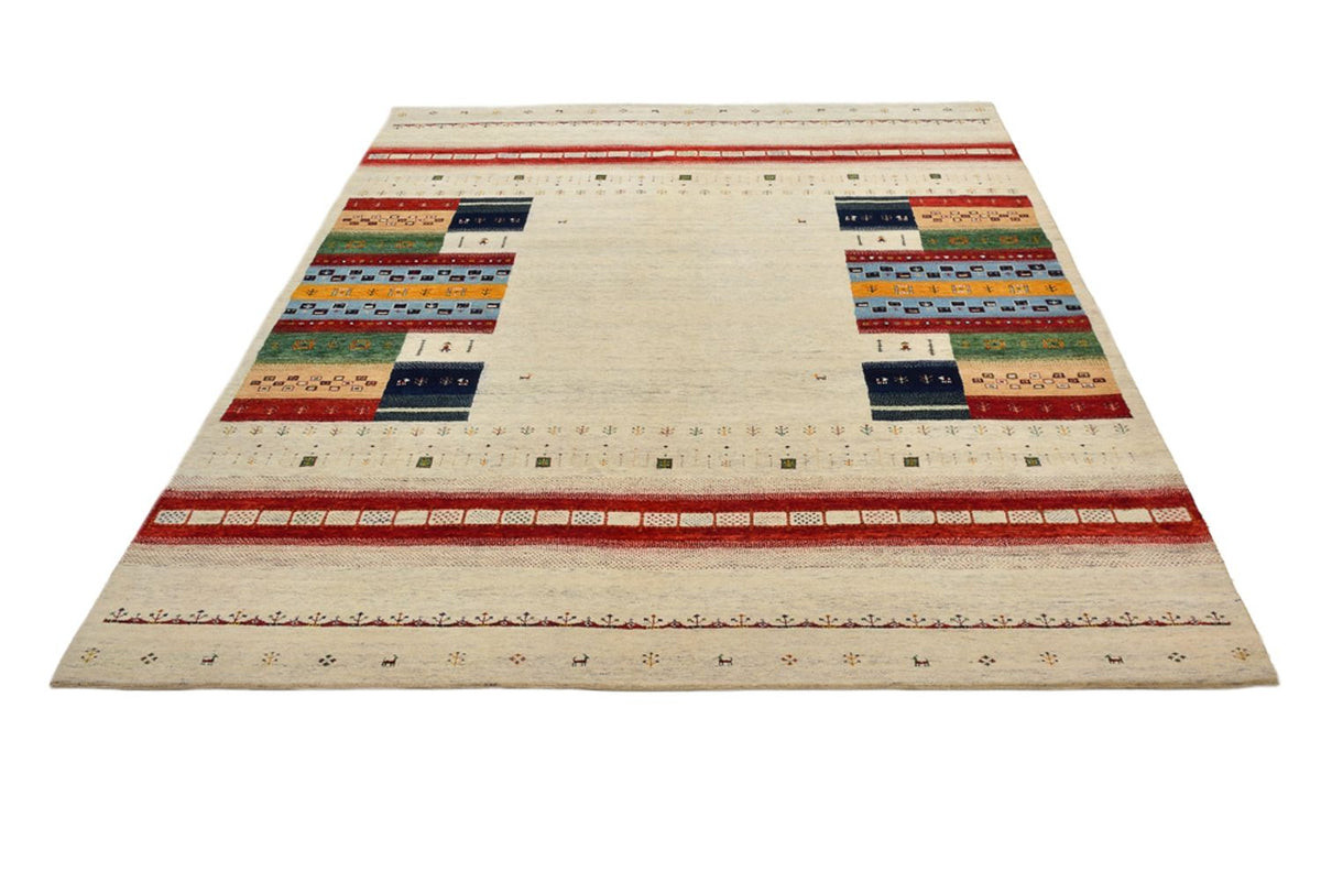 Tapis Gabbeh - Loribaft Indus - 298 x 249 cm - beige clair