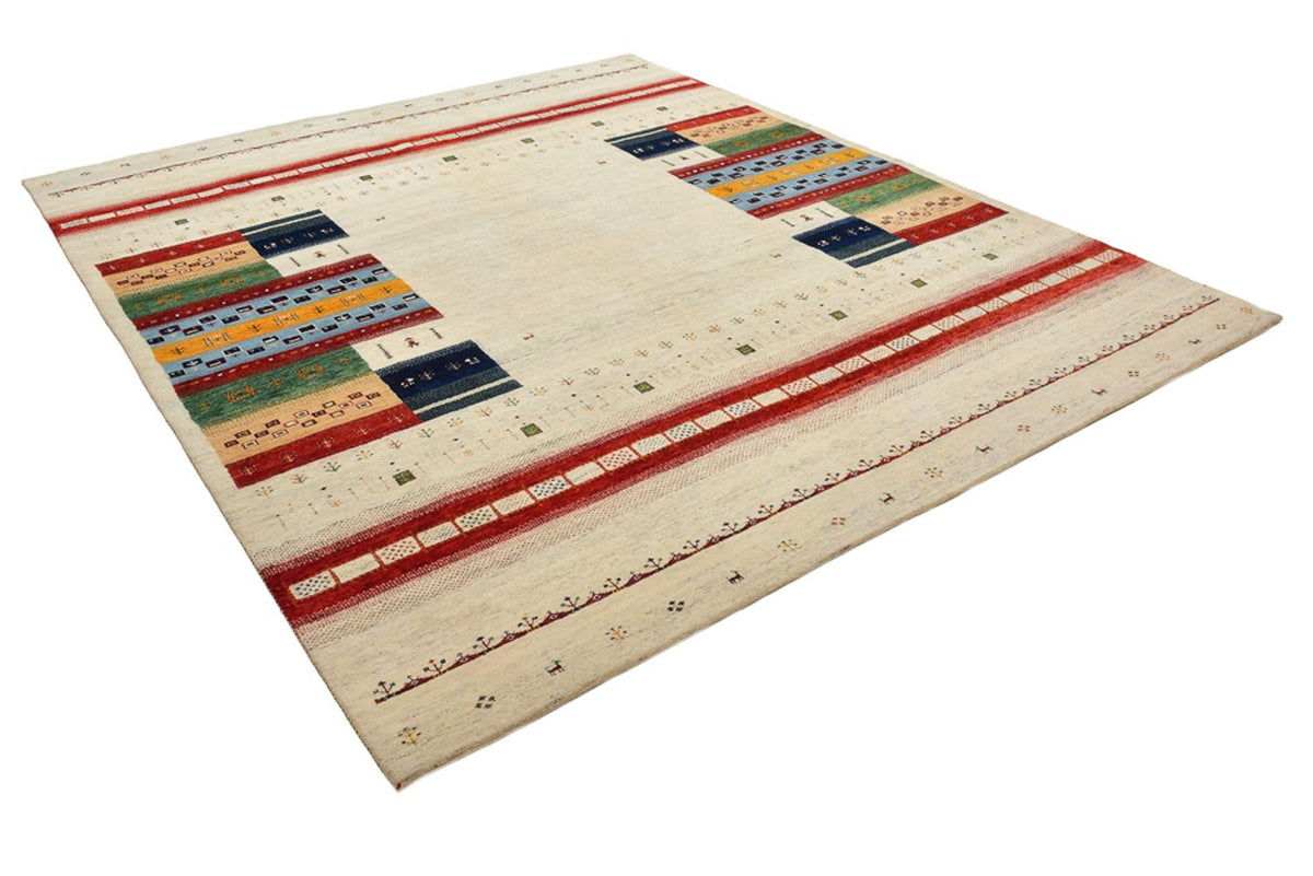 Tapis Gabbeh - Loribaft Indus - 298 x 249 cm - beige clair