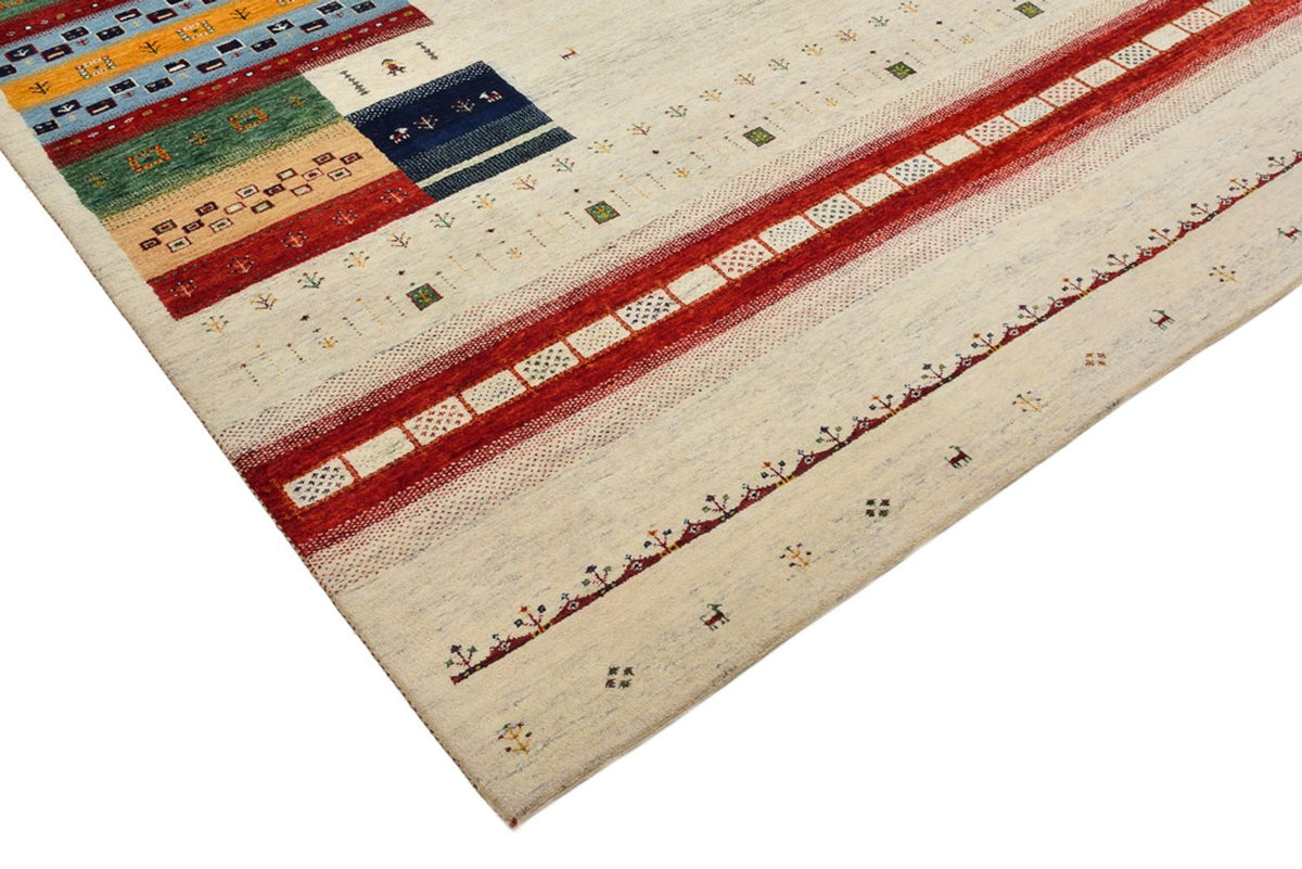 Tapis Gabbeh - Loribaft Indus - 298 x 249 cm - beige clair