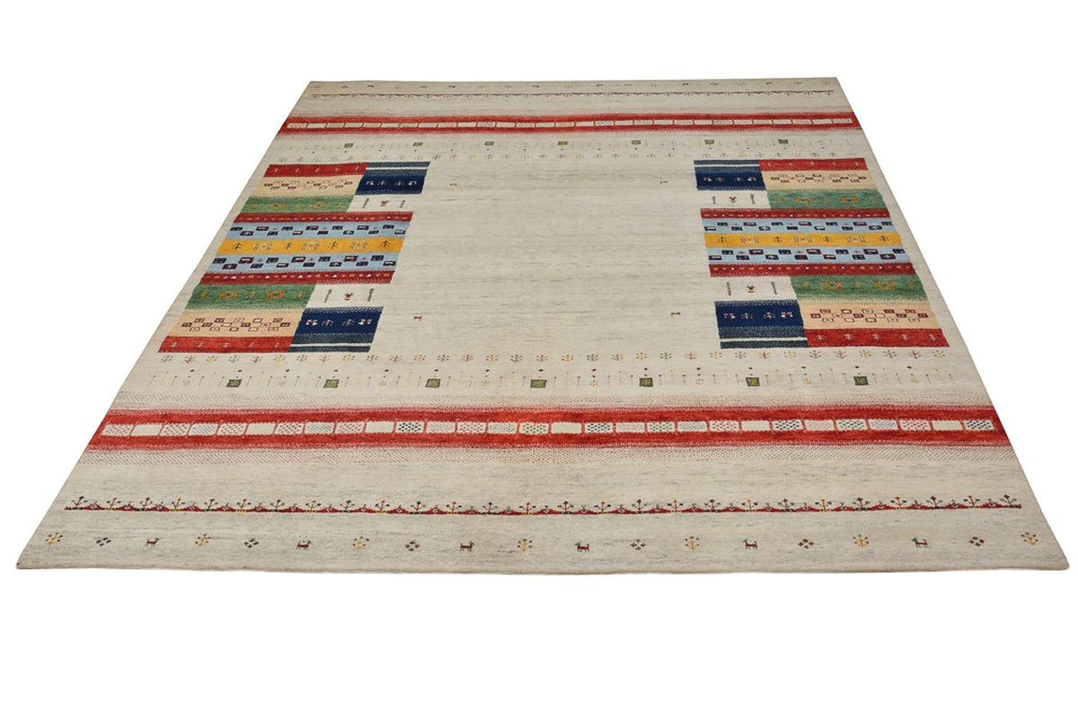 Tapis Gabbeh - Loribaft Indus - 298 x 249 cm - beige clair
