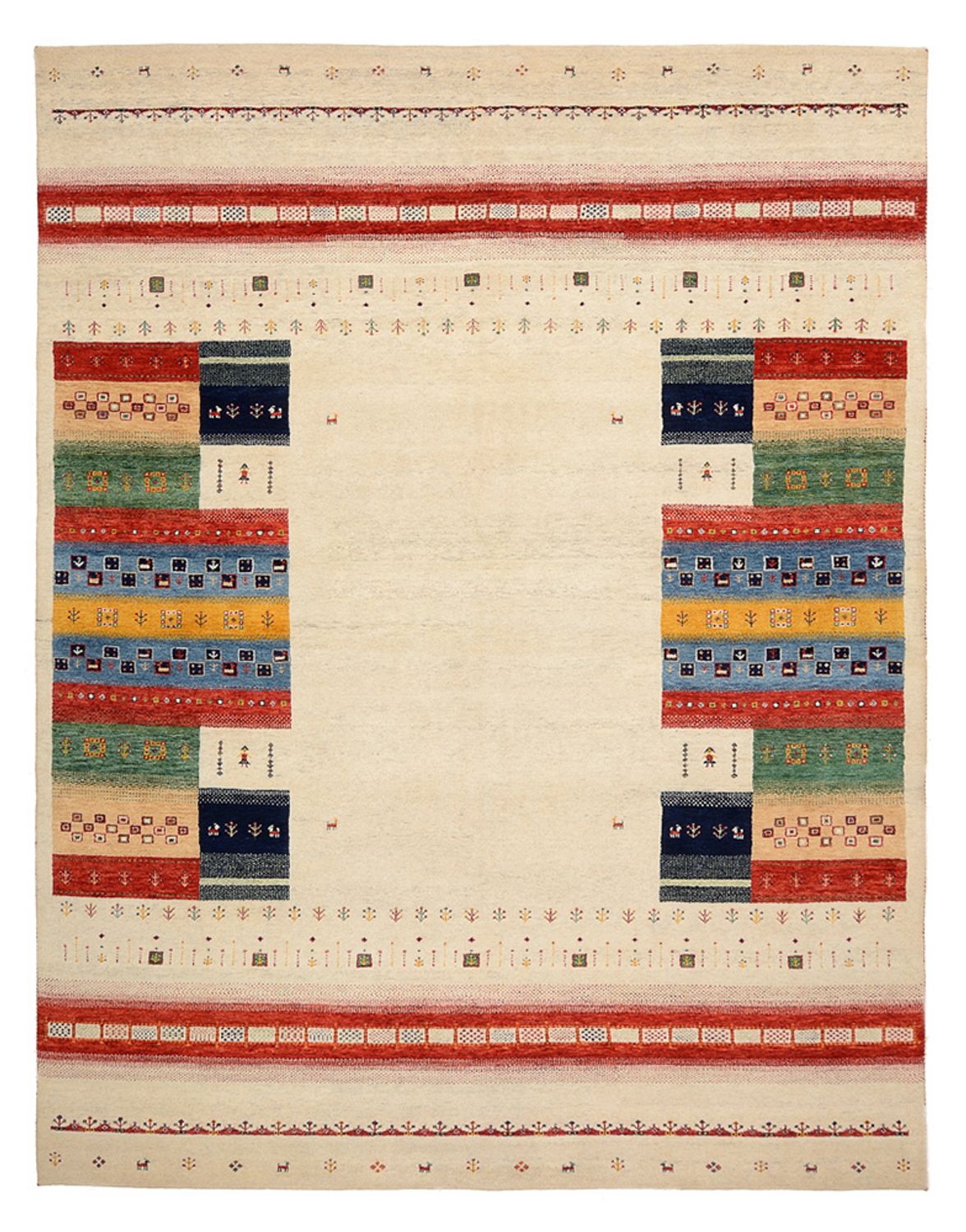 Tapis Gabbeh - Loribaft Indus - 308 x 246 cm - beige clair