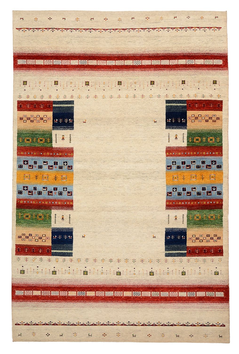 Tapis Gabbeh - Loribaft Indus - 305 x 198 cm - beige clair