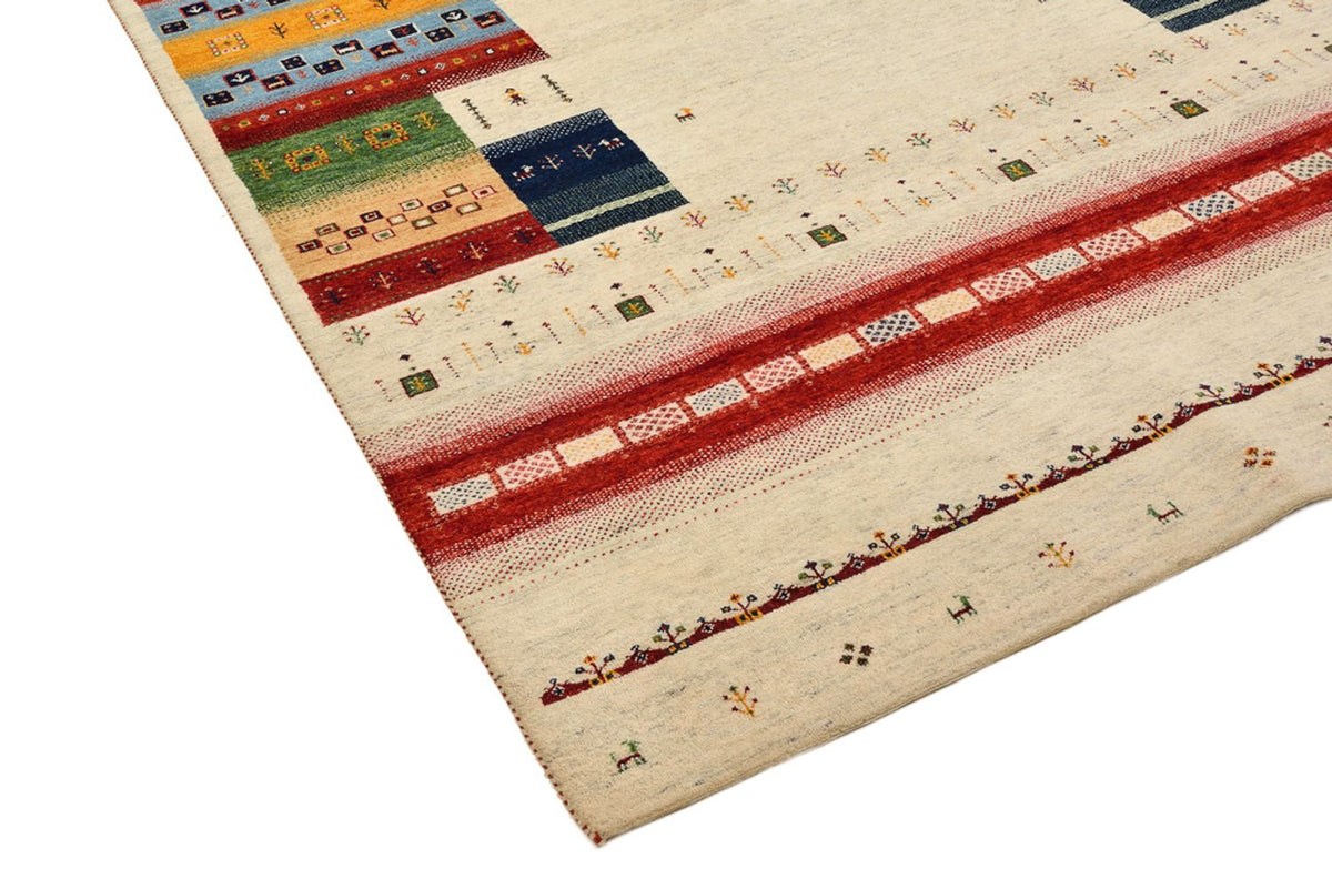 Tapis Gabbeh - Loribaft Indus - 305 x 198 cm - beige clair