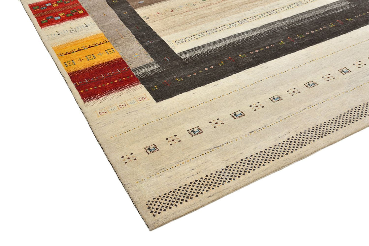 Tapis Gabbeh - Loribaft Indus - 347 x 254 cm - beige clair