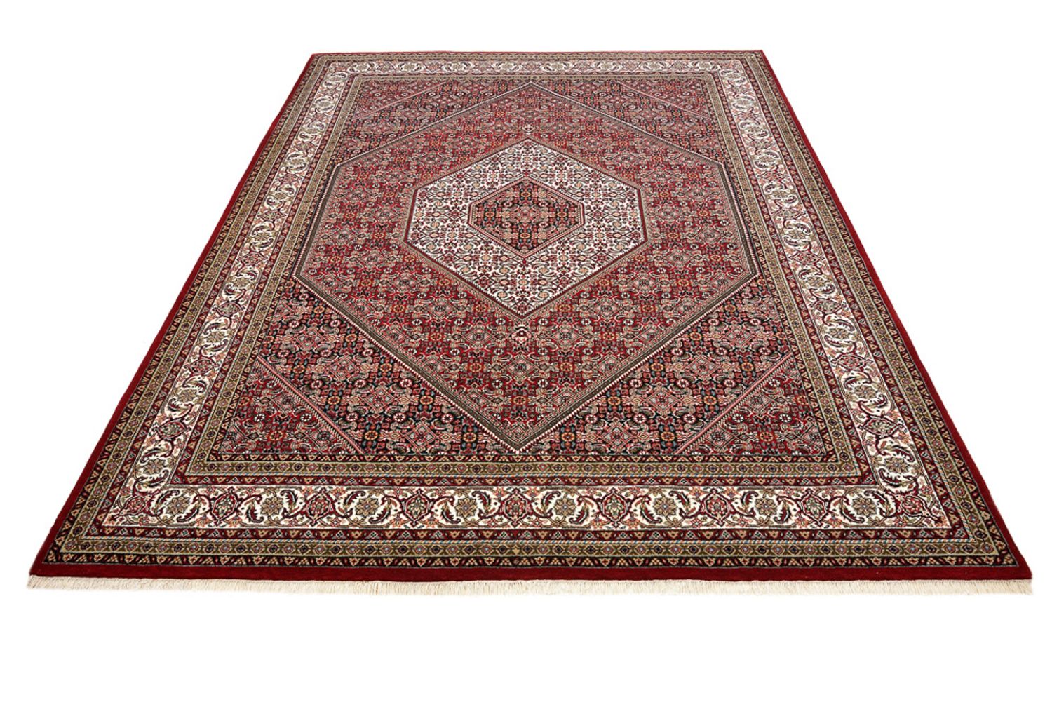 Tapis persan - Bidjar - Royal - 250 x 199 cm - rouge bordeaux