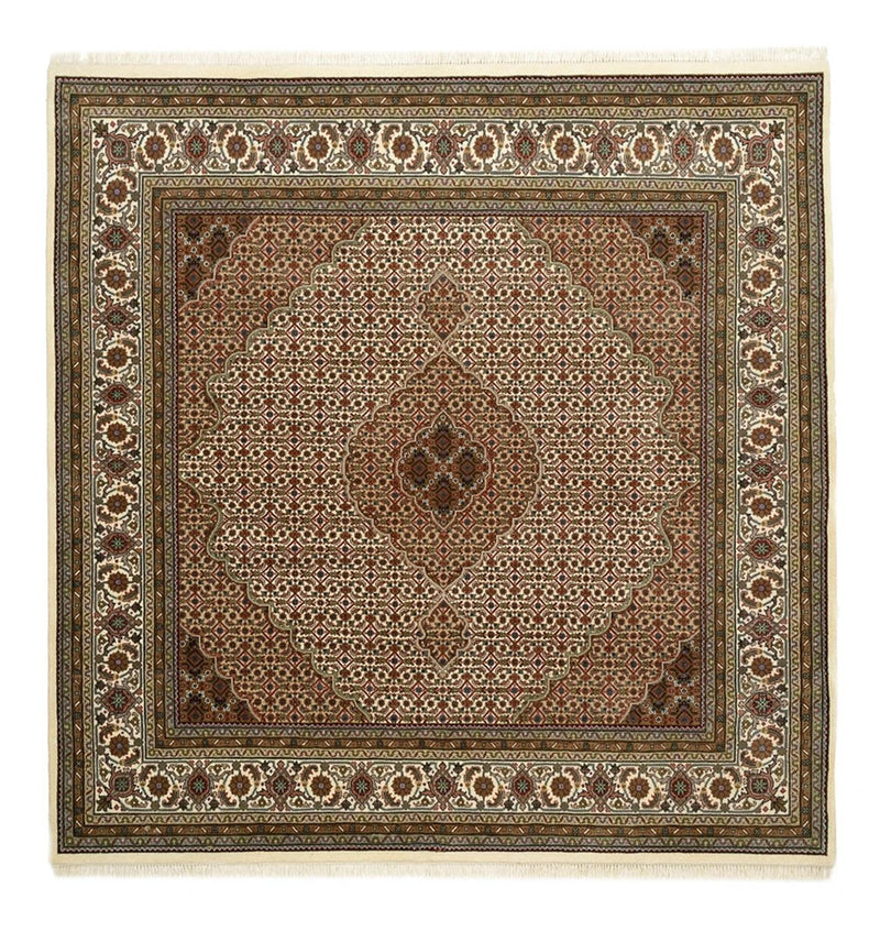 Tapis oriental - Tabriz carré  - 203 x 201 cm - beige foncé