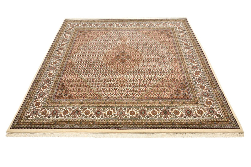Tapis oriental - Tabriz carré  - 203 x 201 cm - beige foncé