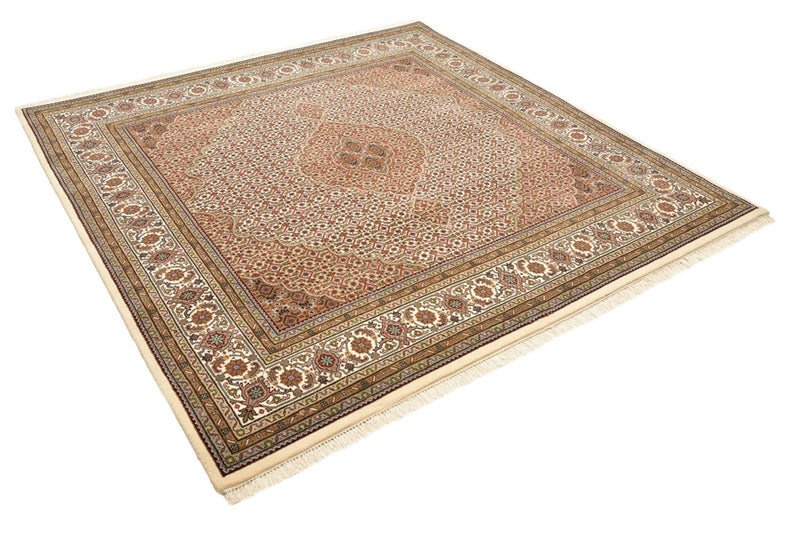 Tapis oriental - Tabriz carré  - 203 x 201 cm - beige foncé