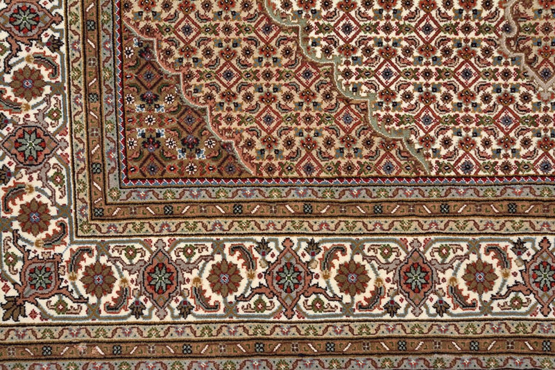 Tapis oriental - Tabriz carré  - 203 x 201 cm - beige foncé