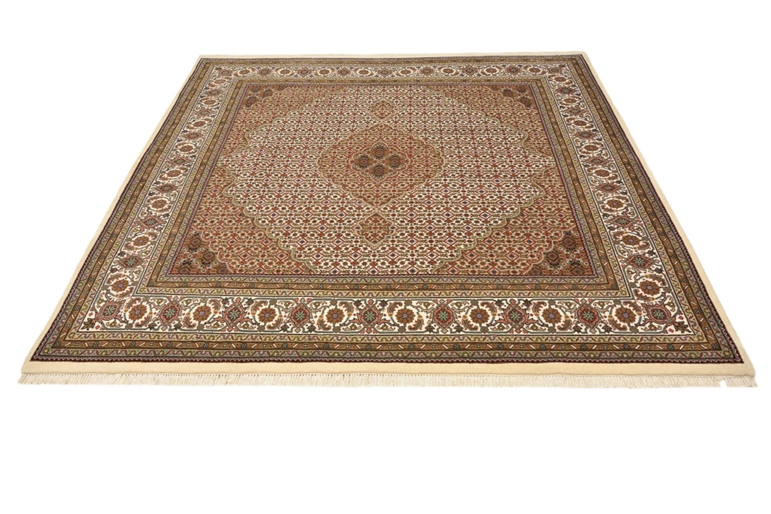 Tapis oriental - Tabriz carré  - 203 x 201 cm - beige foncé
