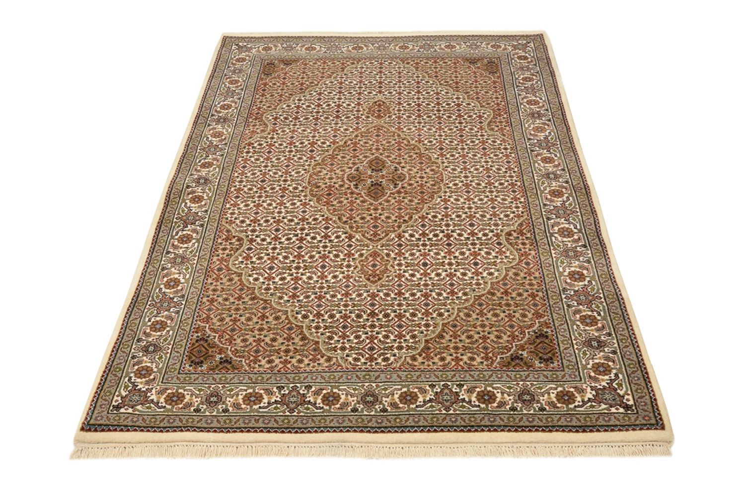 Tapis oriental - Tabriz - 177 x 125 cm - beige foncé