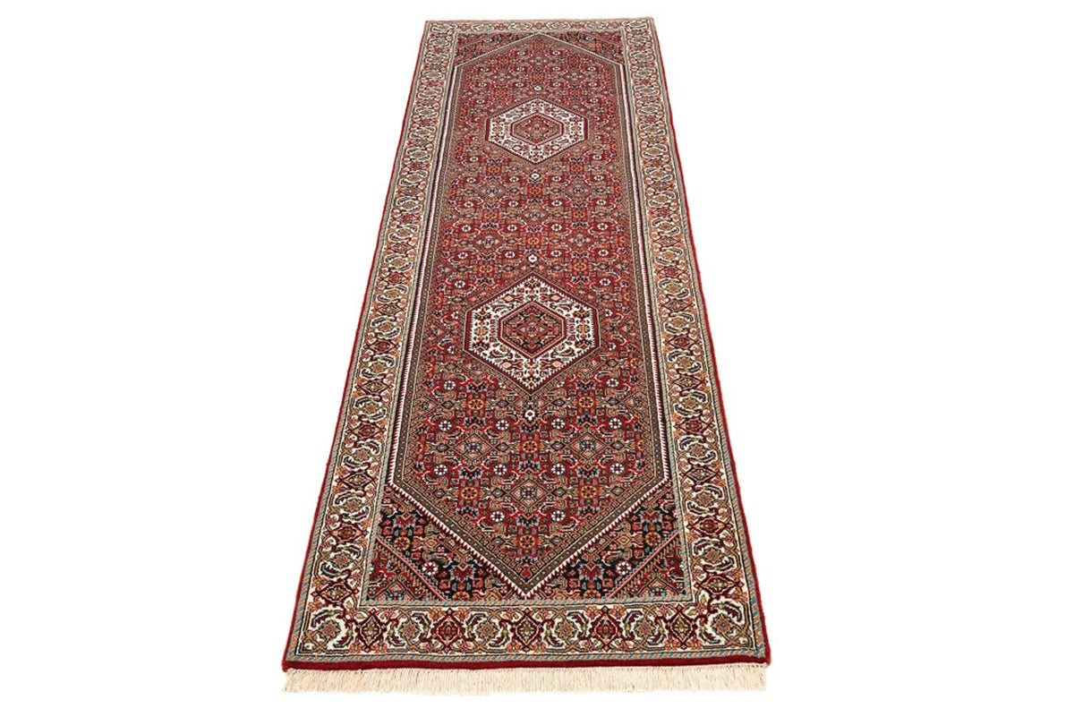 Tapis de couloir Tapis persan - Bidjar - 245 x 79 cm - rouge bordeaux
