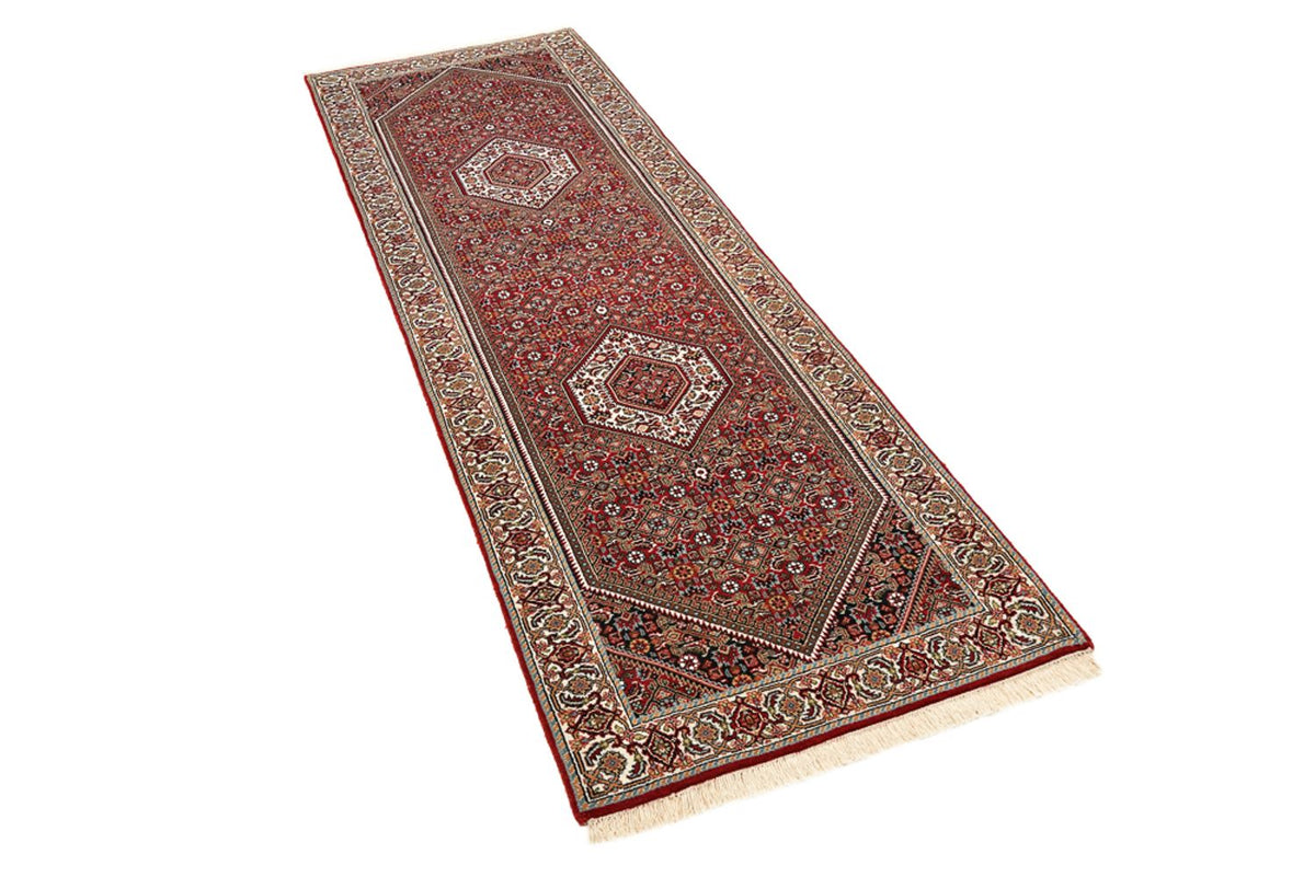 Tapis de couloir Tapis persan - Bidjar - 245 x 79 cm - rouge bordeaux